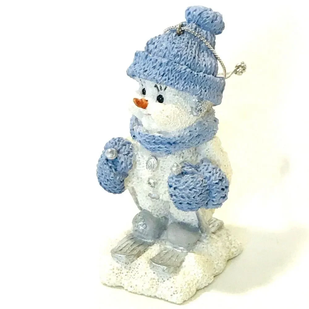 Encore Snow Buddies Ornament Vintage Figurine Skier Winter Christmas Snowman '99